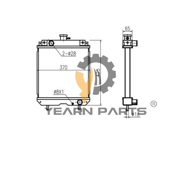 Water Tank Radiator Core ASS'Y 4313328 for Hitachi Excavator EX20UR EX20UR-2 EX30UR EX30UR-2