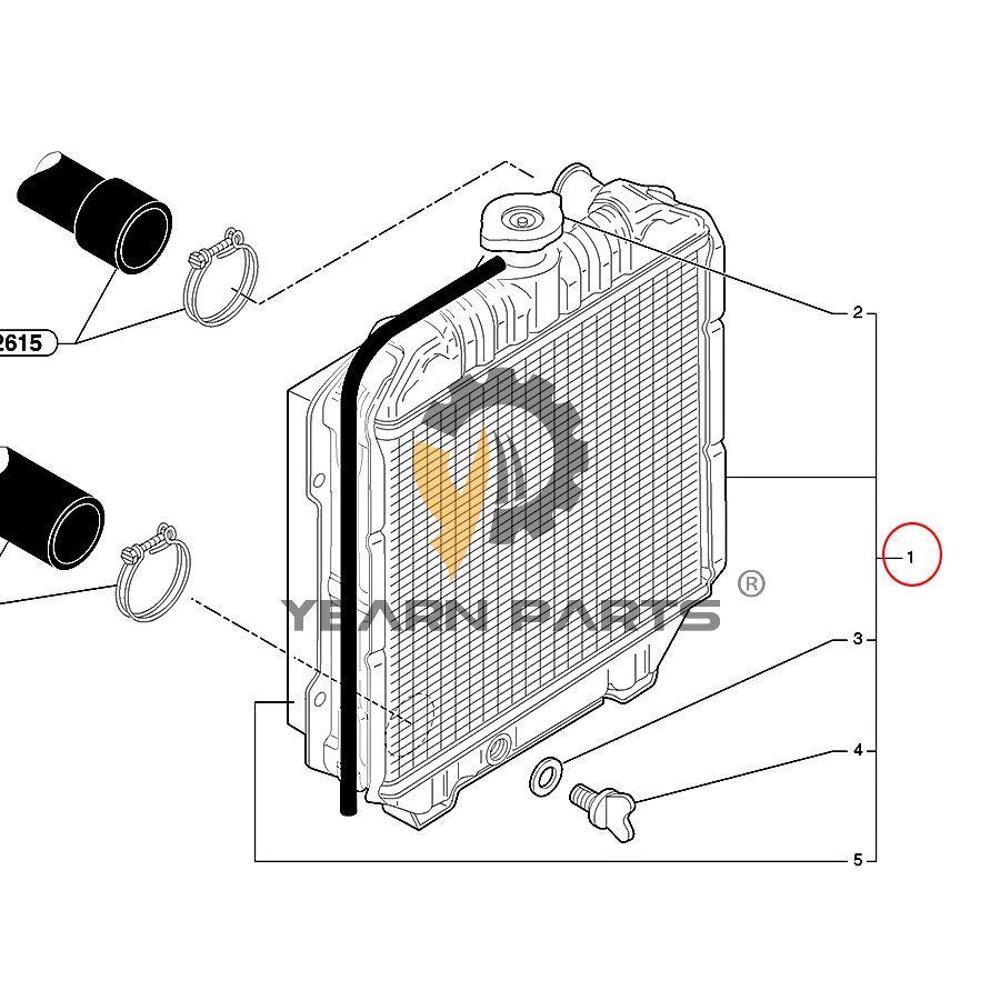 Water Tank Radiator PJ7411301 for Volvo EC30 EC25 Excavator