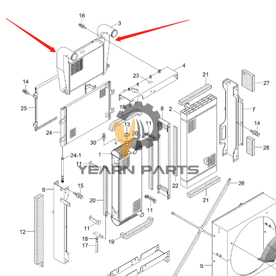 AfterCooler 11Q4-42400 for Hyundai Excavator R140LC-9 R140LC-9S R140W-9 R140W-9S R160LC-9