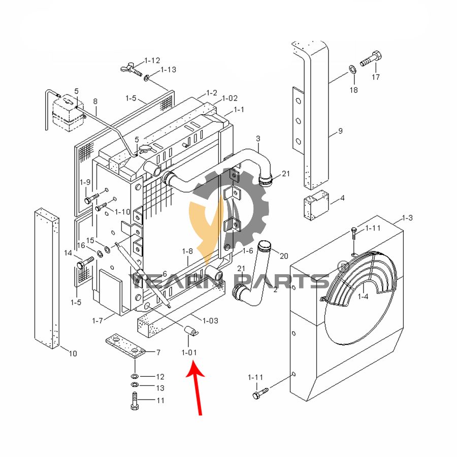 Cock-Drain 45700020 for Hyundai Excavator R130LC-3