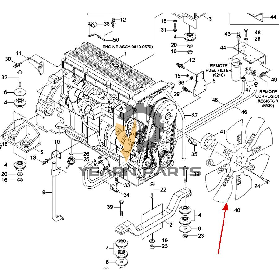 Cooling Fan 11ND-00100 for Hyundai Excavator R800LC-7A
