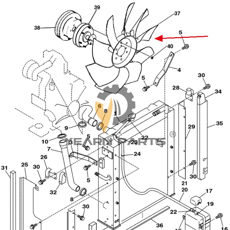 Cooling Fan Blade 370809A1 for Case CX130 CX160 Excavator with Cummins 4TA-390