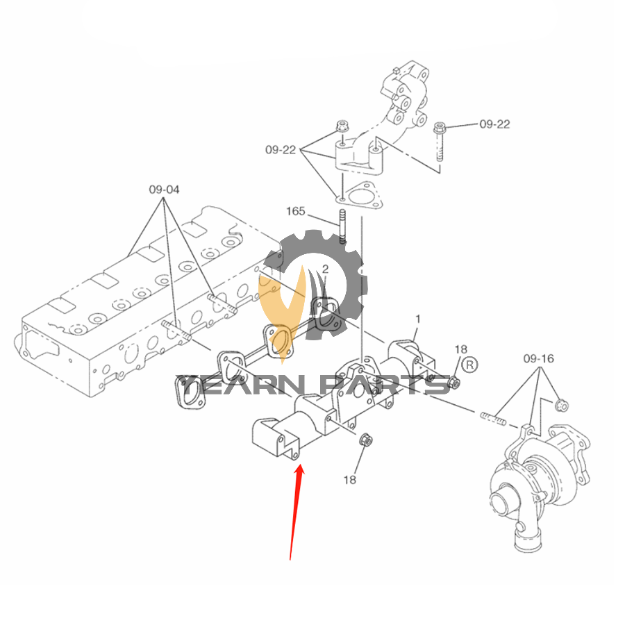 Exhaust Manifold 87730492 for Case Excavator CX75SR CX80