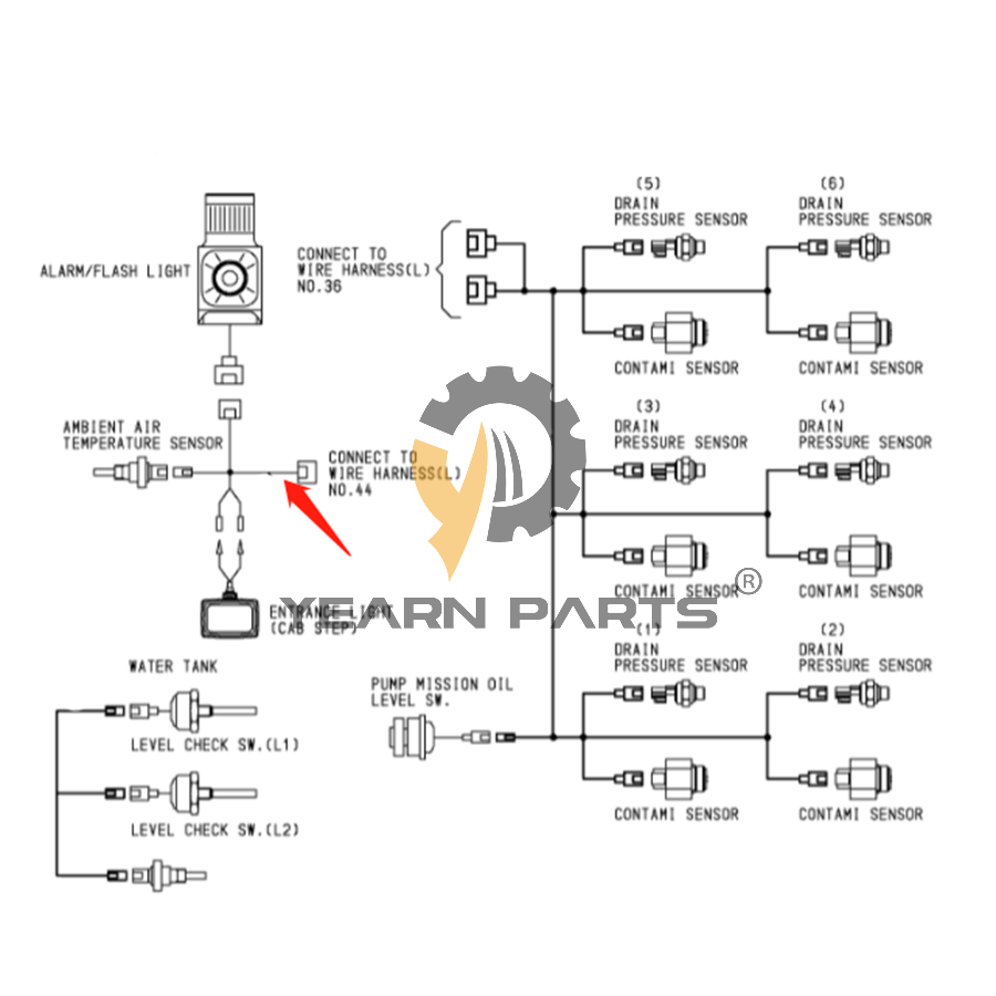 Folding Stairway Alarm Sensor Wiring Harness 4683902 for Hitachi Excavator EX5500-6 EX5500E-6 EX5600-6BH EX5600-6LD