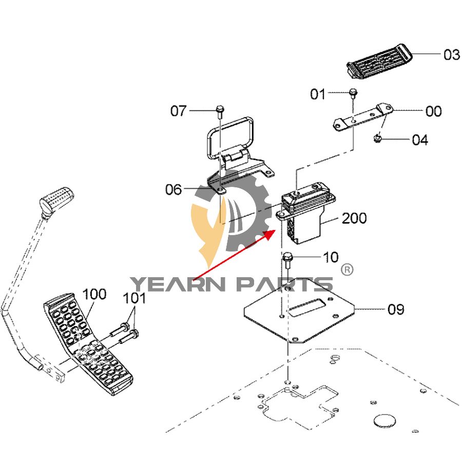 Foot Pedal Valve 4607487 for Hitachi ZX135US-3 ZX17U-2 ZX22U-2 ZX27-3 ZX27U-2 ZX27U-3 ZX29U-3 ZX30U-2 ZX30U-3 Excavator