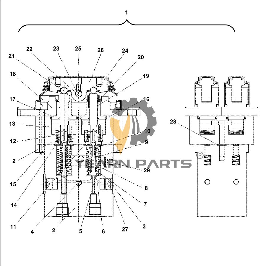 Foot Penda Valve 7008191 7365242 for Bobcat Excavator E60