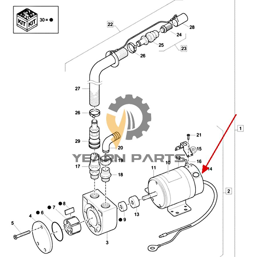 Fuel Transffer Pump 21ML-60060 for Case CX60C Excavator