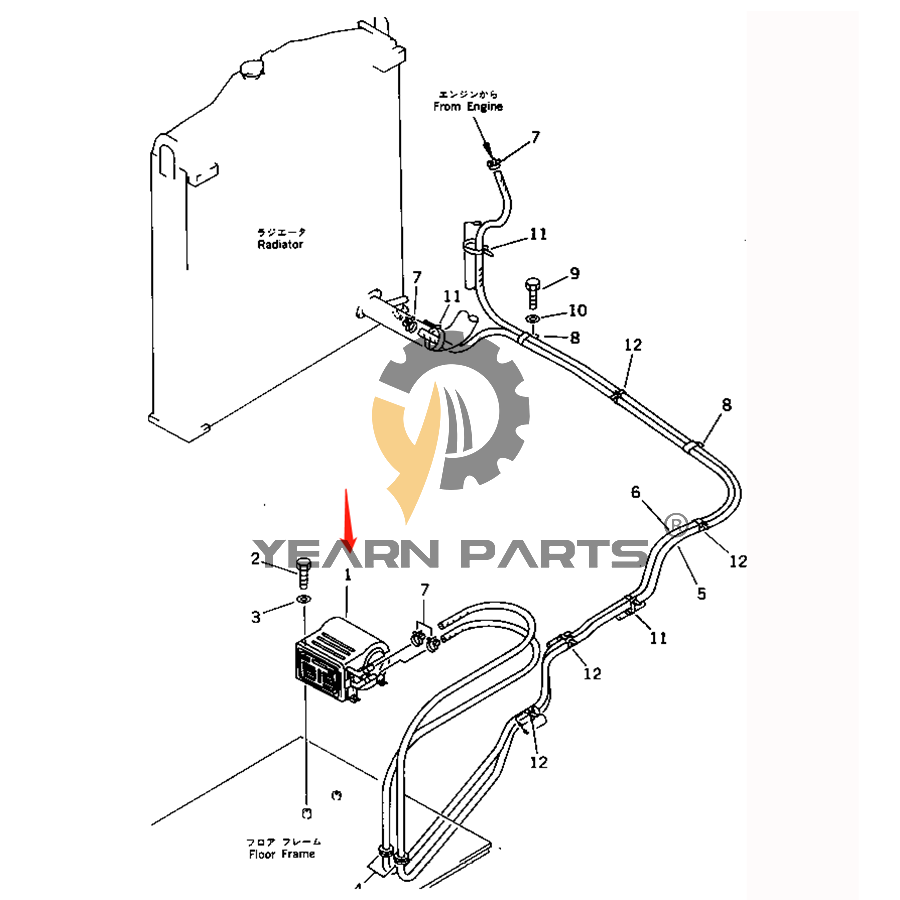 Heater Unit 205-977-7180 205-977-7181 for Komatsu Excavator PC1000-1 PC100-3 PC100-5 PC120-3 PC120-5 PC150-3 PC150-5