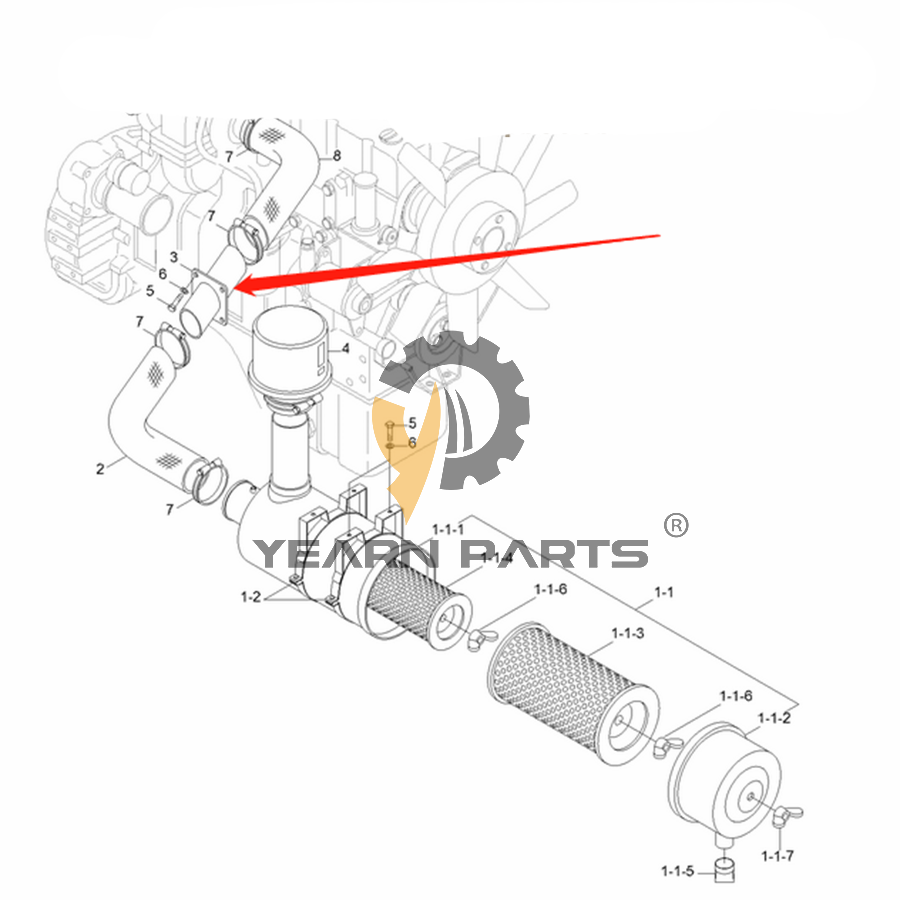 Hose 11N6-20030 for Hyundai Excavator R210LC-7