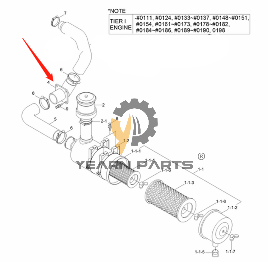 Hose 11N8-20130 11N820130 for Hyundai Excavator R290LC-7 R305LC-7