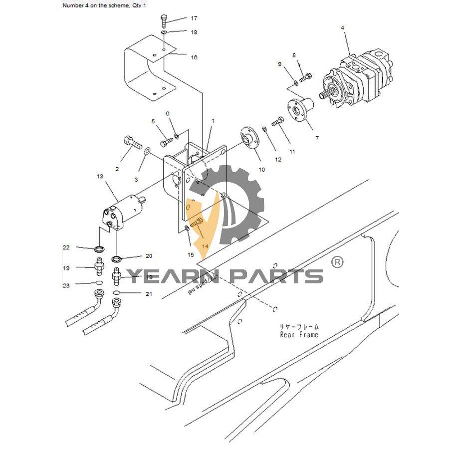 Hydraulic Gear Pump 705-41-07051 for Komatsu Dump Truck HM400-2 HM400-2R HM350-2R HM350-2