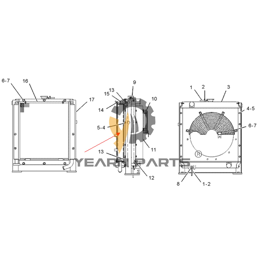 hydraulic-oil-cooler-139-8868-1398868-for-caterpillar-excavator-cat-307b-engine-4m40