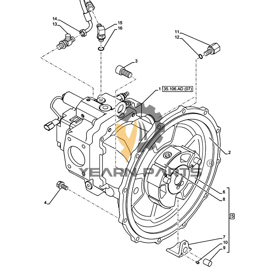 Hydraulic Main Pump KAJ18810 for Case CX75C SR Excavator