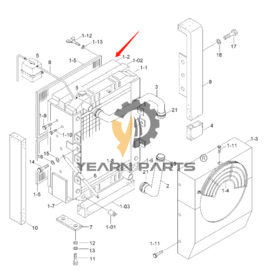 Hydraulic Oil Cooler 11E6-41020 11E641020 for Hyundai Excavator R130LC-3