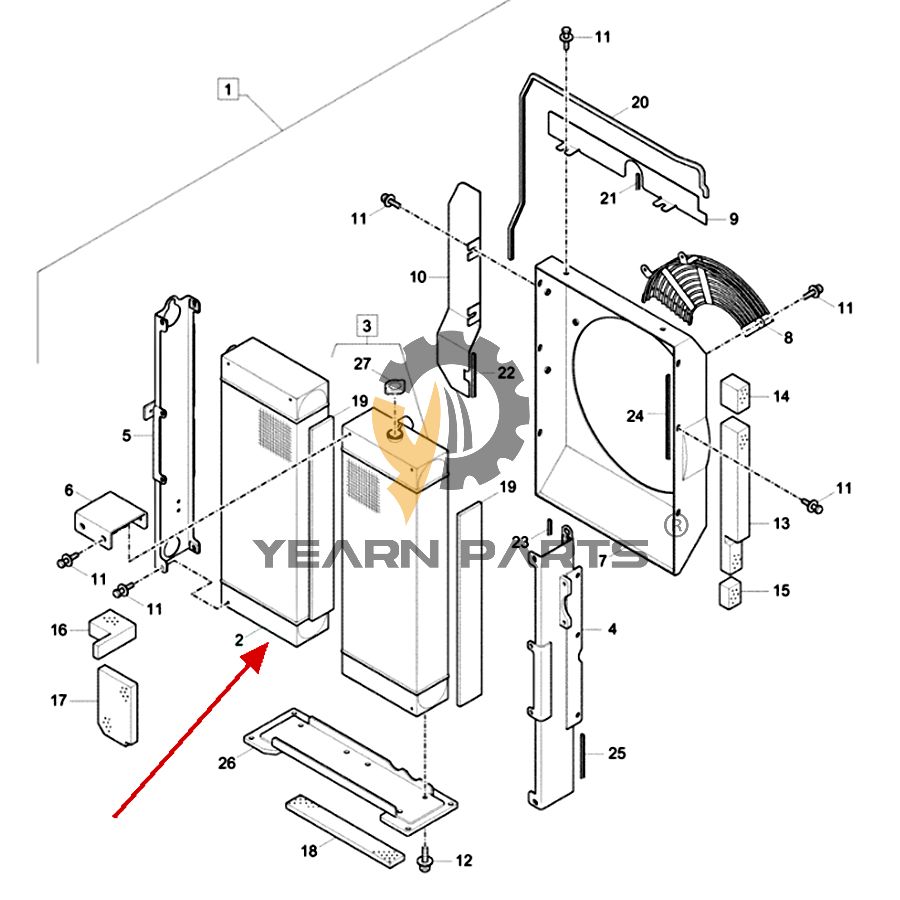 Hydraulic Oil Cooler 11ML-40720 for Case CX60C Excavator