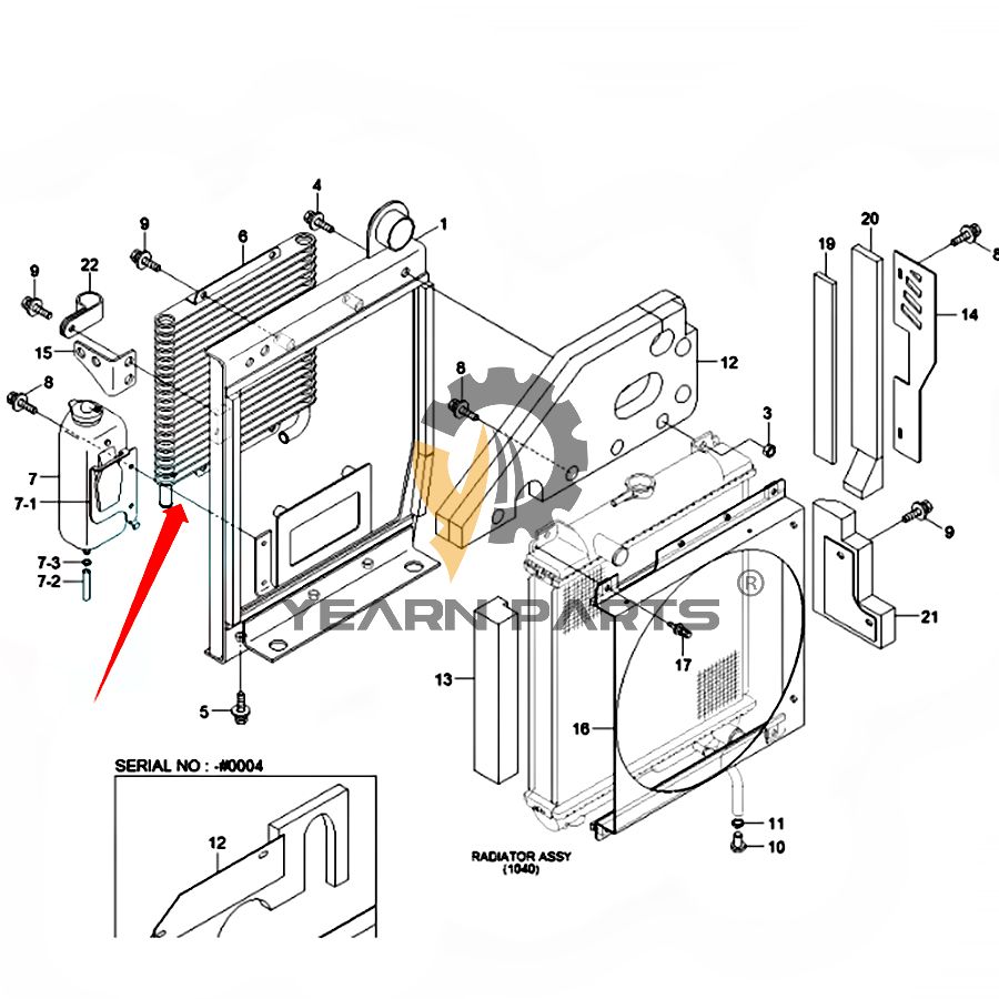 Hydraulic Oil Cooler 31B39-00800 for Hyundai R25Z-9A R27Z-9 Excavator