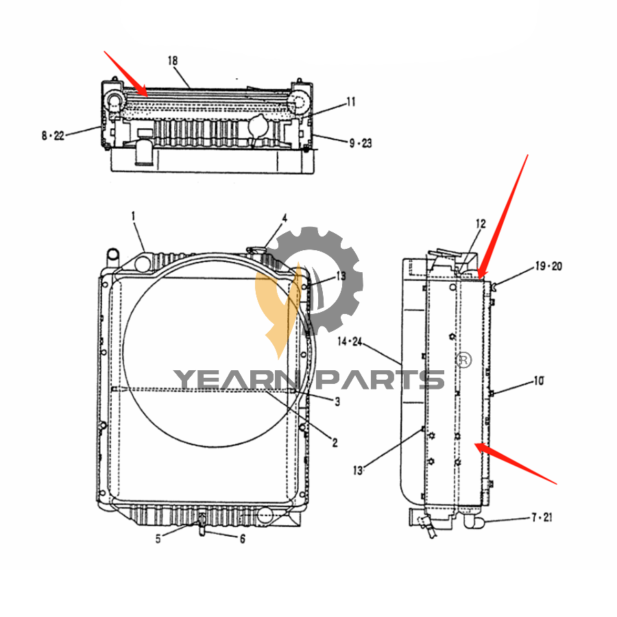 Hydraulic Oil Cooler LP05P00003S021 for Kobelco Excavator SK120-5 SK120LC-5