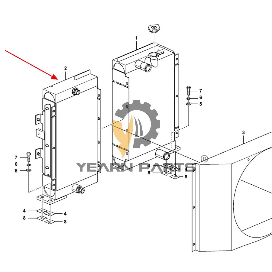 Hydraulic Oil Cooler VOE14738900 for Volvo EC75D Excavator