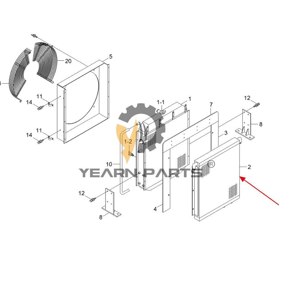 Hydraulic Oil Cooler XCAF-00503 for Hyundai Loader SL760 SL763(-#0500) SL763(#0501-) SL765