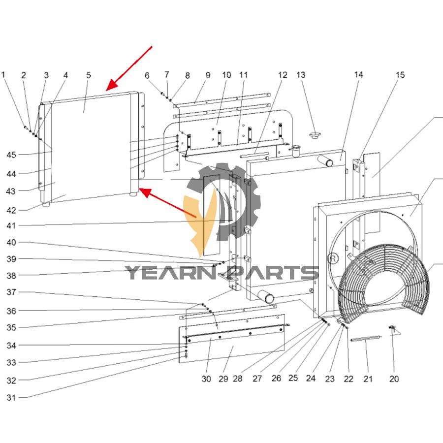 Hydraulic Oil Cooler XCAN-00185 for Hyundai Loader SL730 SL733 SL735 with Yuchai Engine YC6