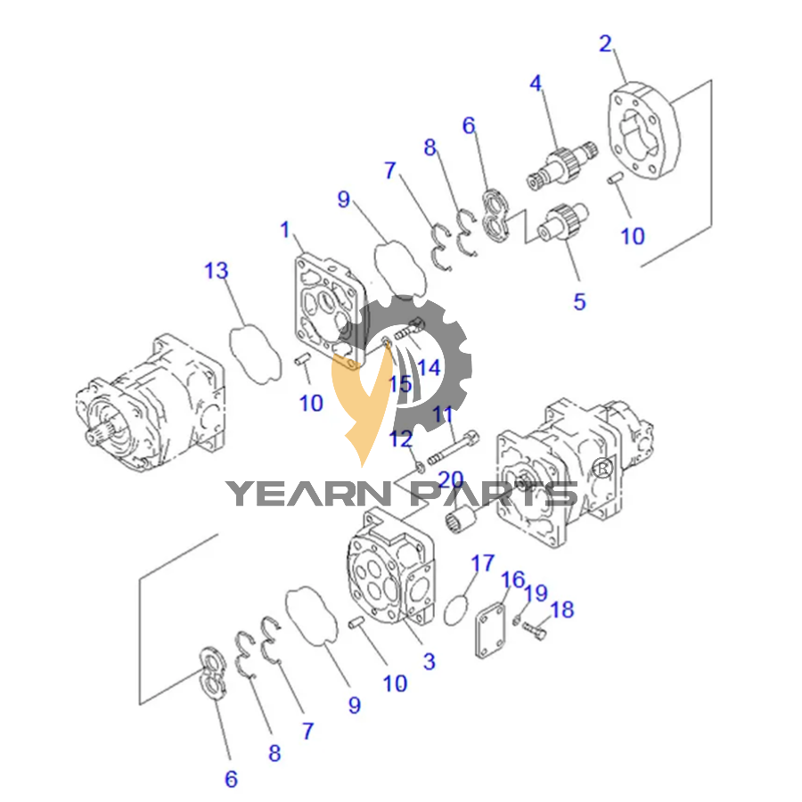 Hydraulic Pump 705-14-32240 for Komatsu Wheel Loader WA420-3CS