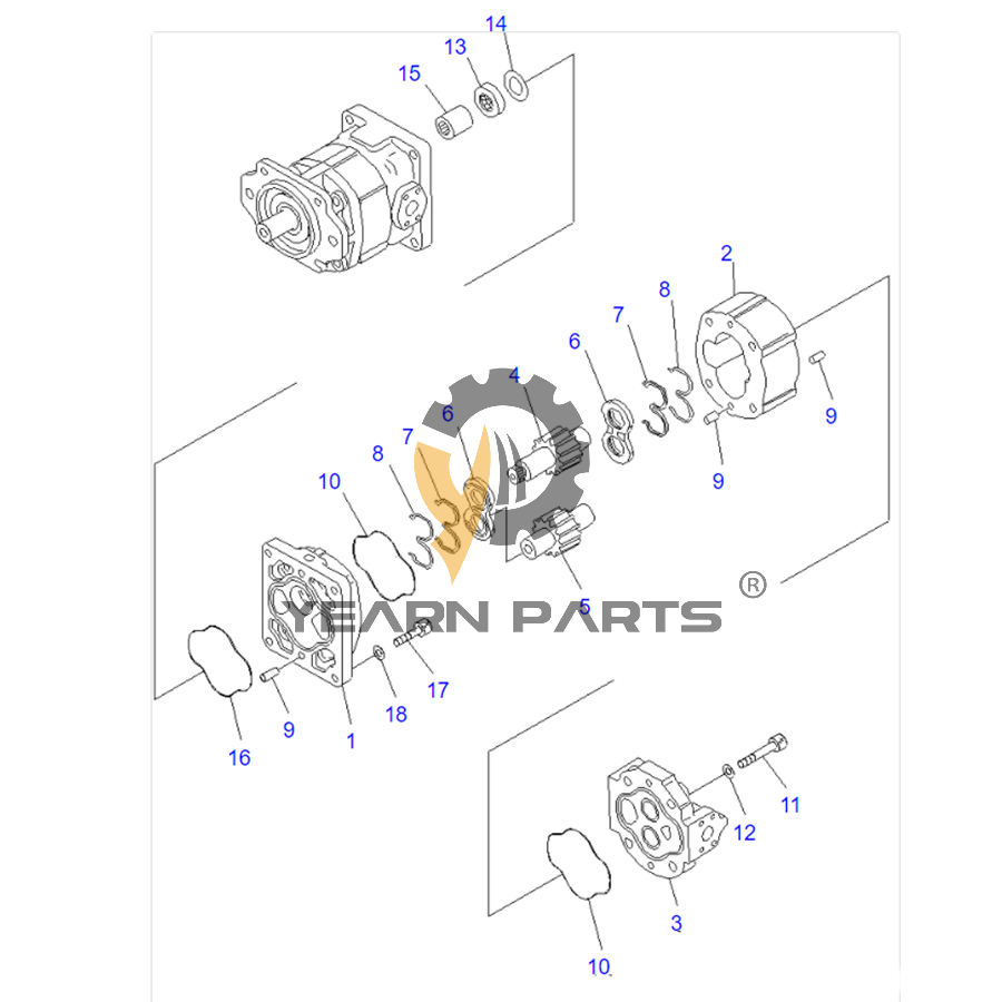 Hydraulic Pump 705-22-40100 705-12-40830 705-12-40831 for Komatsu Wheel Loader WA600-1 WA600-3 WD600-1 WF650T-3