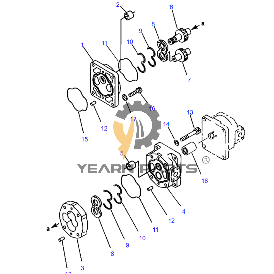 Hydraulic Pump 705-34-34340 7053434340 for Komatsu Wheel Loader 542 WA420-1 WA420-1LC