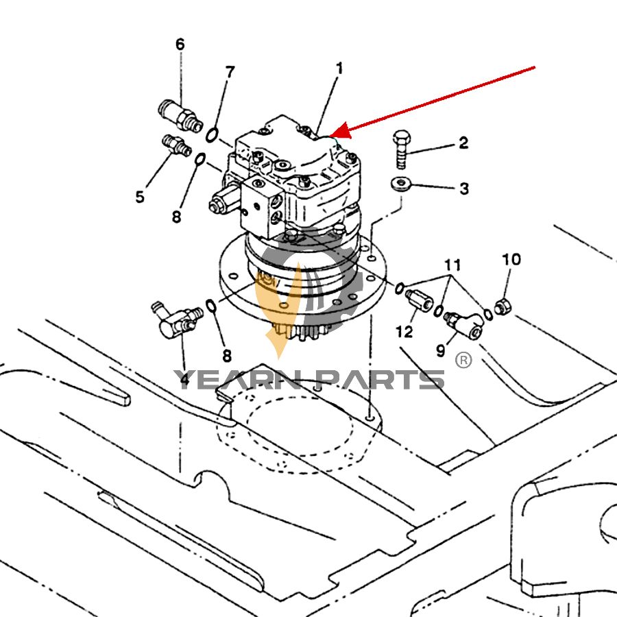 Hydraulic Swing Motor ASSY S19031-13100 for Kobelco SK030 Excavator