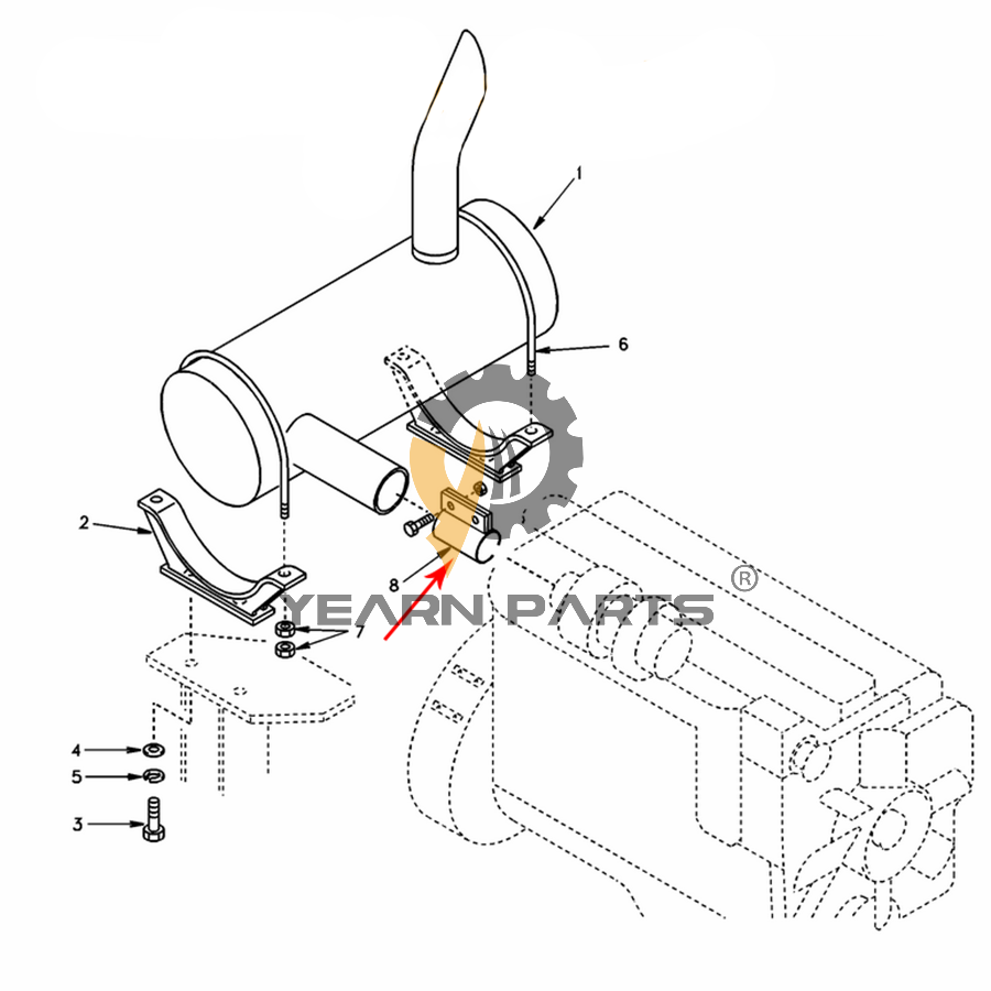 Muffler Silencer Clamp SA1114-00111 SA111400111 for Volvo Excavator EC240 EC290 EC330B EC360B