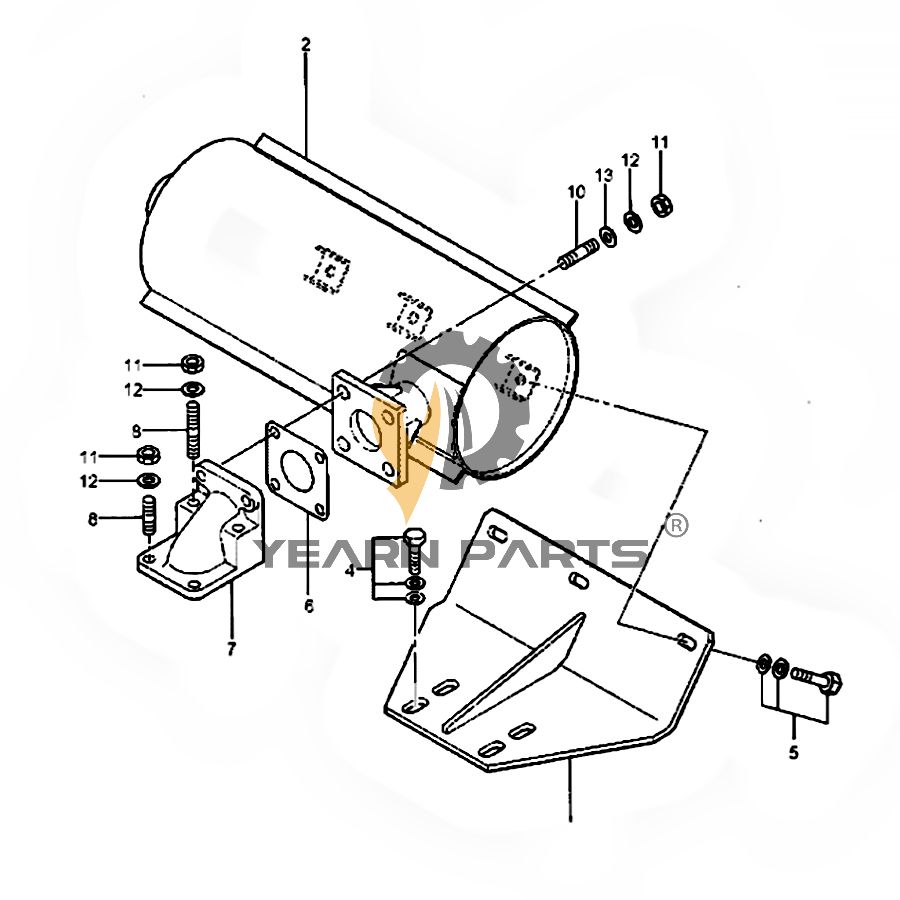 Muffler Silencer XJAF-01591 for Hyundai R15-7 R16-7 R22-7 Excavator