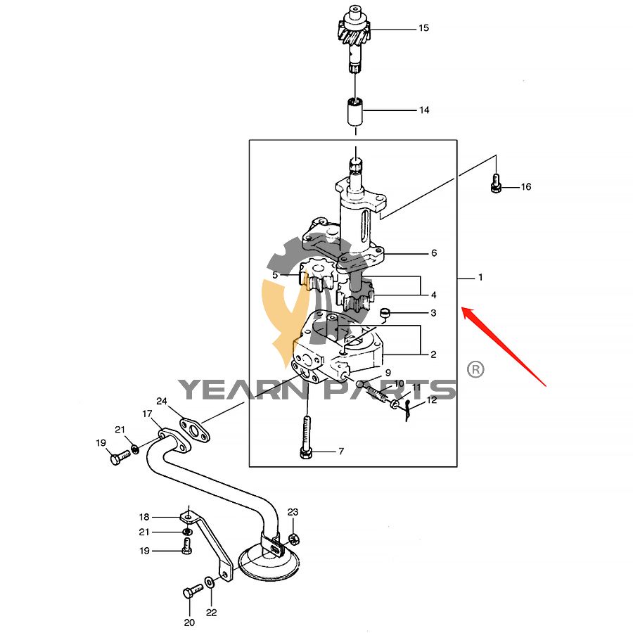 Oil Pump 65.05101-7016B for Doosan Daewoo SOLAR 70-III Excavator