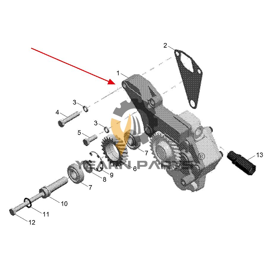 Oil Pump XCAF-00197 for Hyundai Loader SL760 SL763(-#0500) SL763(#0501-) SL763S SL765 SL765S