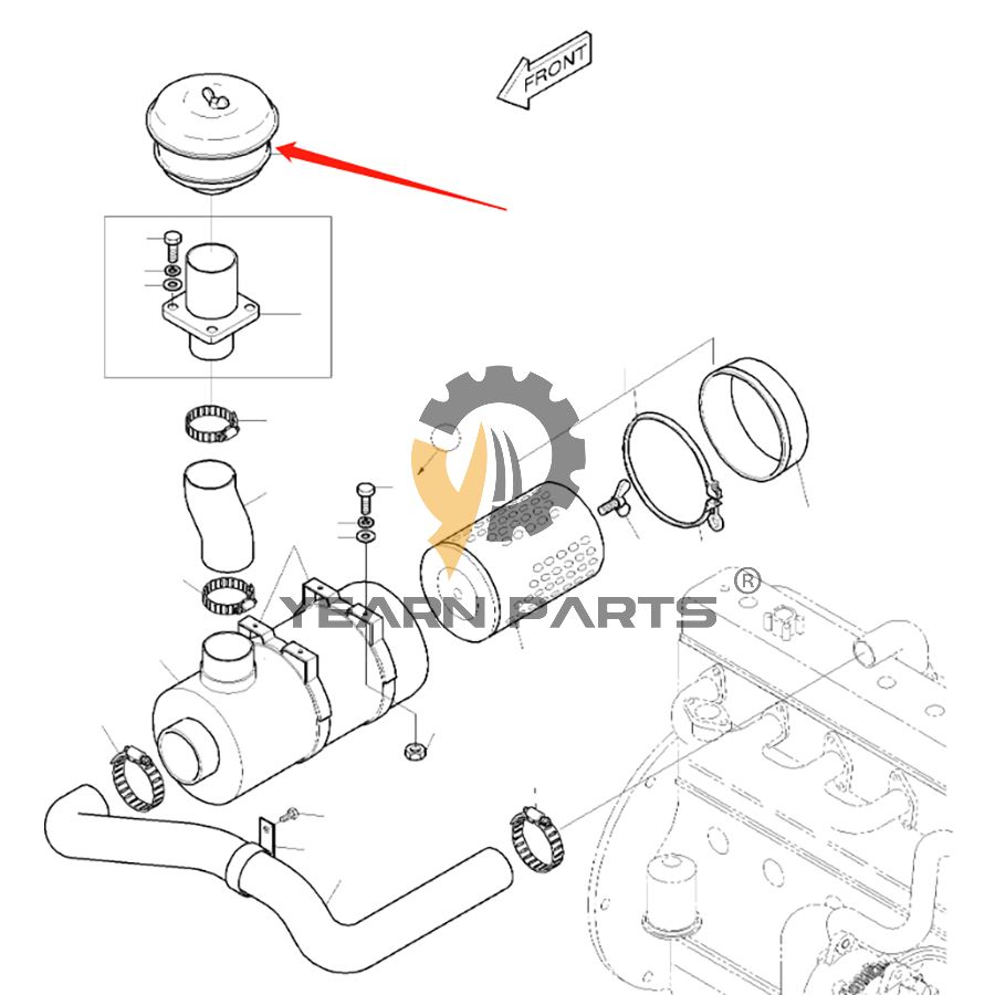 Precleaner 2204-9001 for Doosan Daewoo SOLAR 50W-III SOLAR 55 SOLAR 70-III Excavator