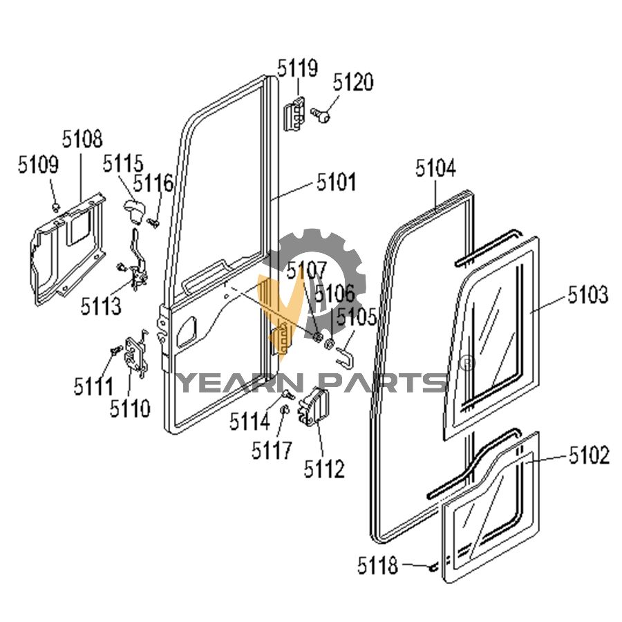 Side Door Assy XJDH-02666 for Hyundai Excavator R28-7 R35-7 R75-7