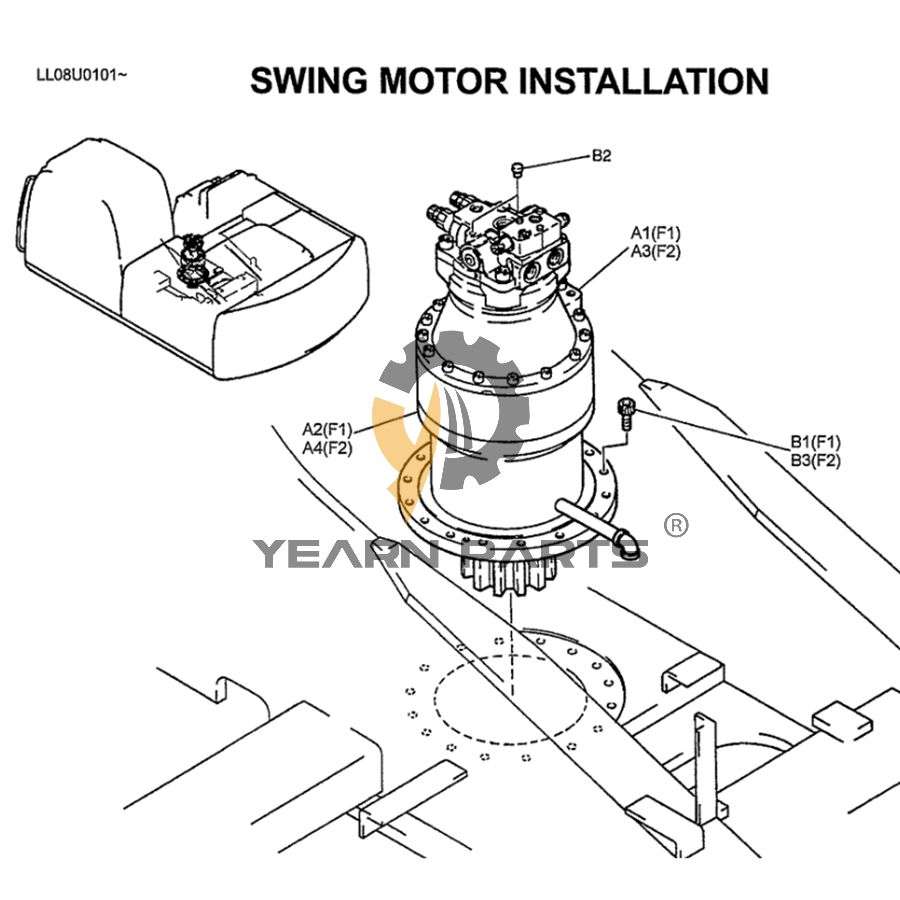 Swing Motor ASSY LQ15V00006F1 LQ15V00006F2 LQ15V00006F3 for Kobelco SK250LC Excavator
