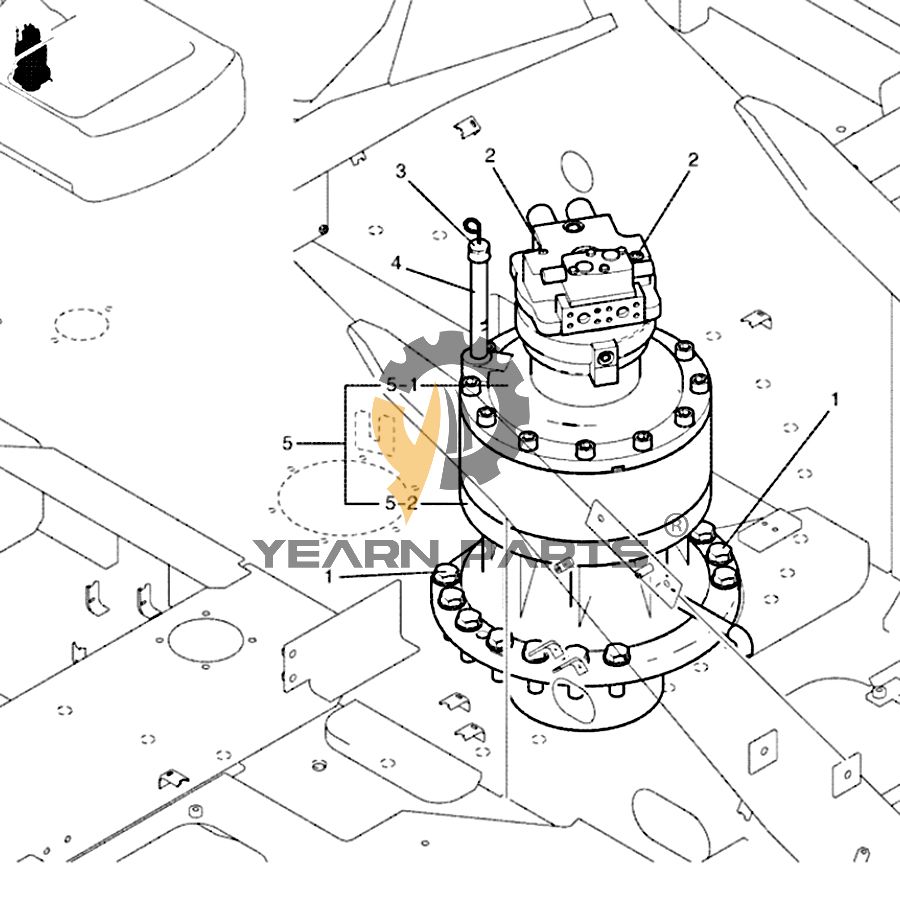 Swing Motor ASSY LQ15V00023F1 for Kobelco SK260-8 SK260-9 Excavator