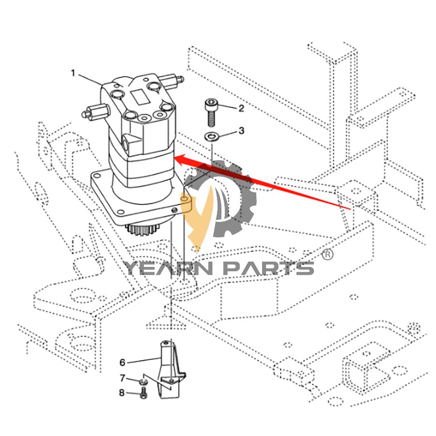 Swing Motor ASSY PE15V00001F1 for Case CX14 Excavator