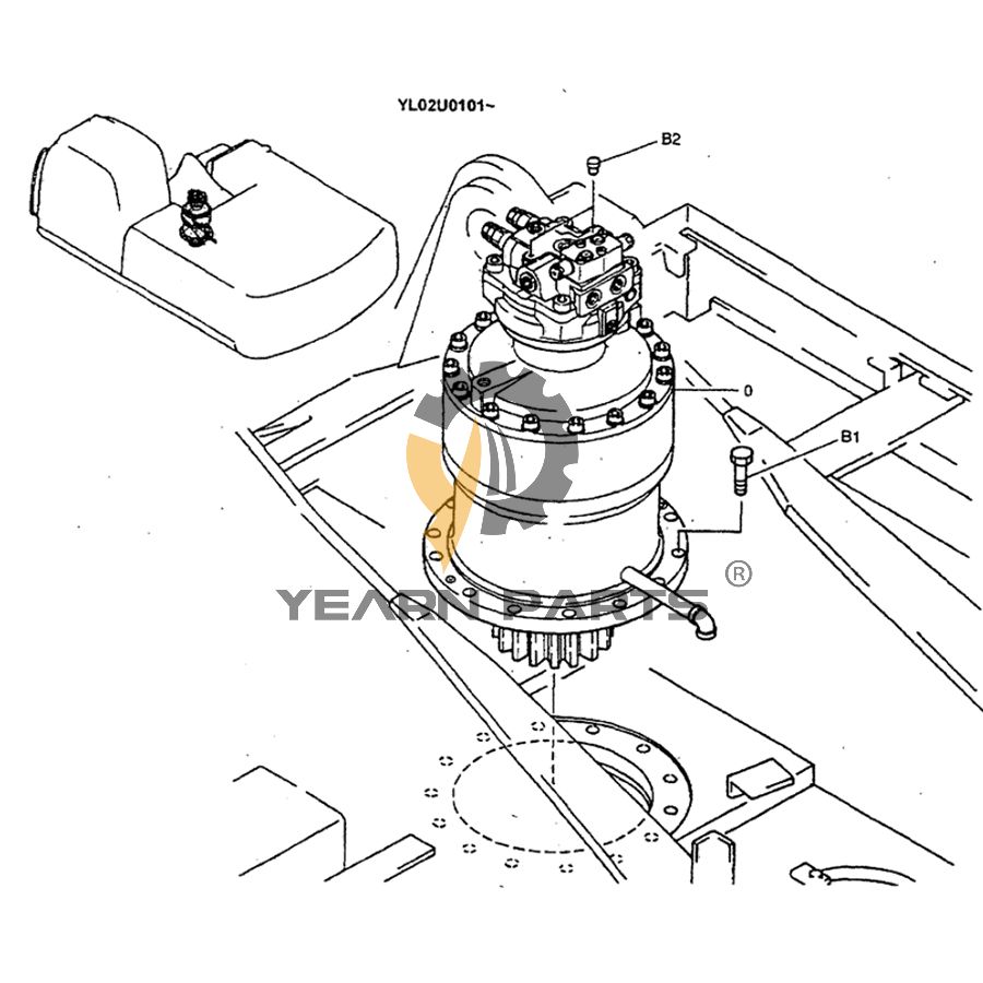 Swing Motor ASSY YM15V00002F1 for Kobelco ED190LC SK160LC Excavator