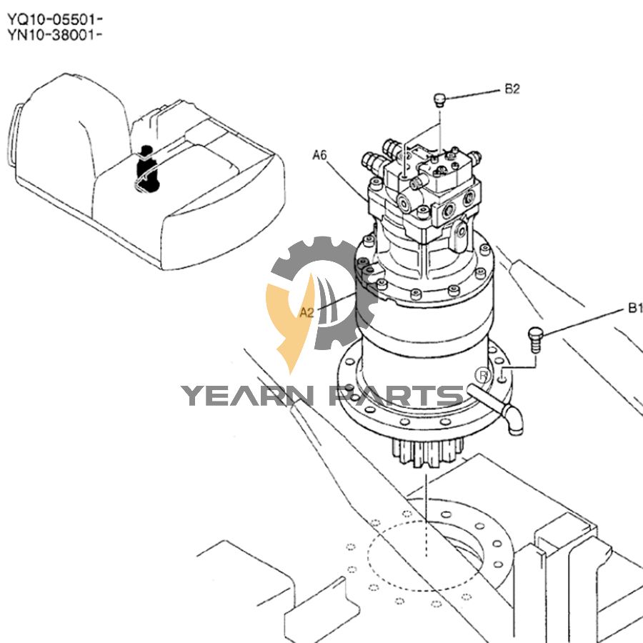 Swing Motor ASSY YN15V00026F5 for Kobelco SK200LC-6ES SK200-6ES Excavator