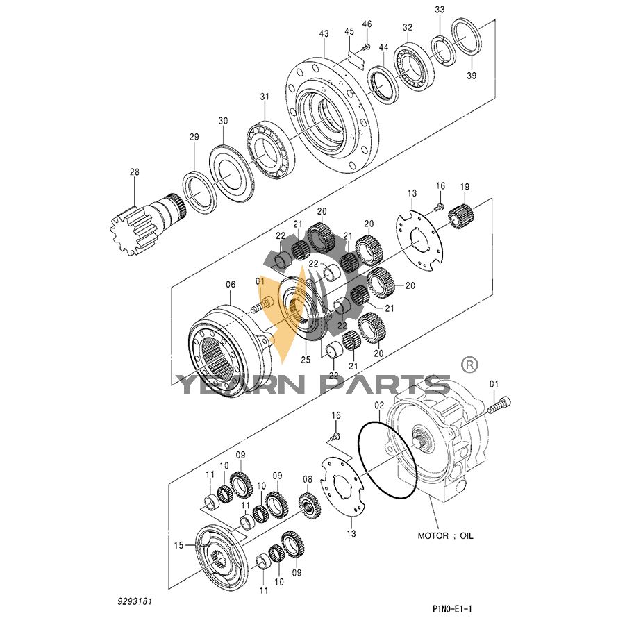 Swing Motor Transmission Box 9293181 for John Deere 60D 60G Excavator