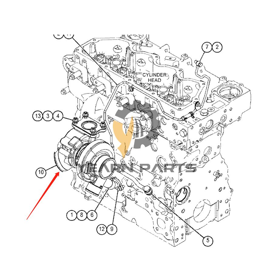 Turbocharger 450-1868 for Caterpillar CAT 315F L with C4.4 Engine