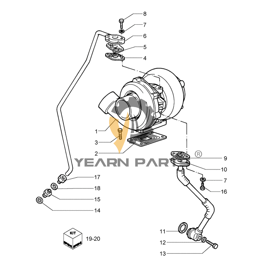 Turbocharger 99458969 Model TA3136 for New Holland Excavator EX135