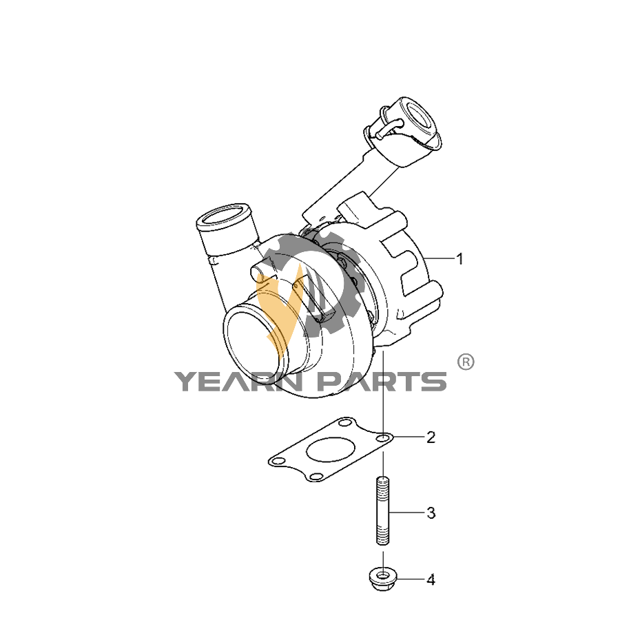 Turbocharger ZUAC-00714 ZUAC00714 for Hyundai Excavator R125LCR-9A