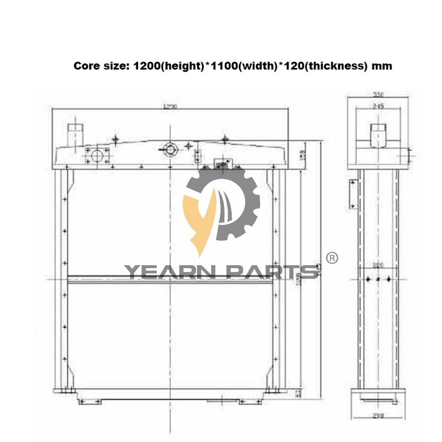 Buy Water Radiator Core ASSY 195-03-00038 195-03-00037 for Komatsu Bulldozer D355A-3 from soonparts online store