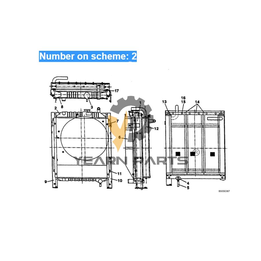 water-tank-radiator-ass-y-ln00108-for-case-excavator-cx75sr-cx80