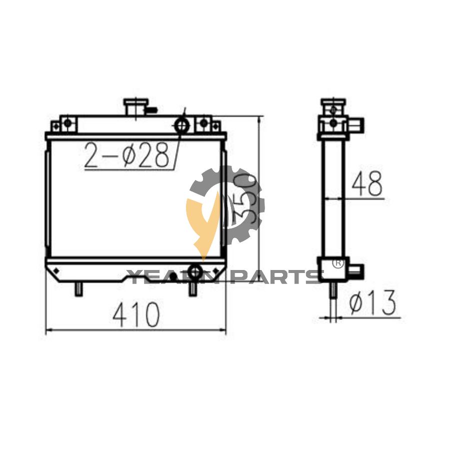 Water Tank Radiator Core ASS'Y 198162-00601 19816200601 for Yanmar KE30 KE40 KE50