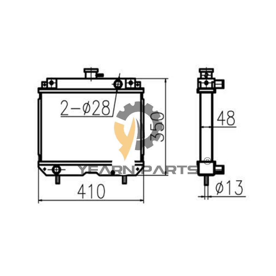 Water Tank Radiator Core ASS'Y 198163-00600 19816300600 for Yanmar MT136 MT146 MT156