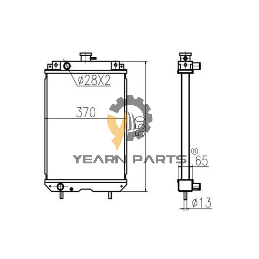 Water Tank Radiator Core ASS'Y 4454123 for Hitachi ZX30UR ZX40UR EX40UR-3 VR308 VR308-2 VR408 VR408-2
