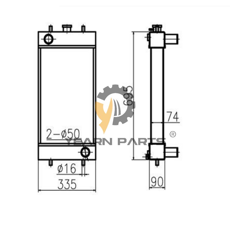 Water Tank Radiator Core ASS'Y 4475870 for Hitachi Excavator ZX75UR ZX75URT ZX75US-A ZX75UST ZX85US-HCME