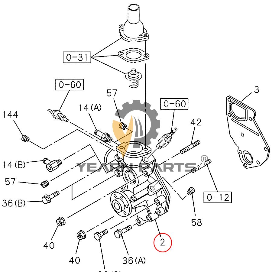 Water Pump 87730495 84157729 for Case CX75SR CX80 Excavator with Isuzu 4JG1 Engine